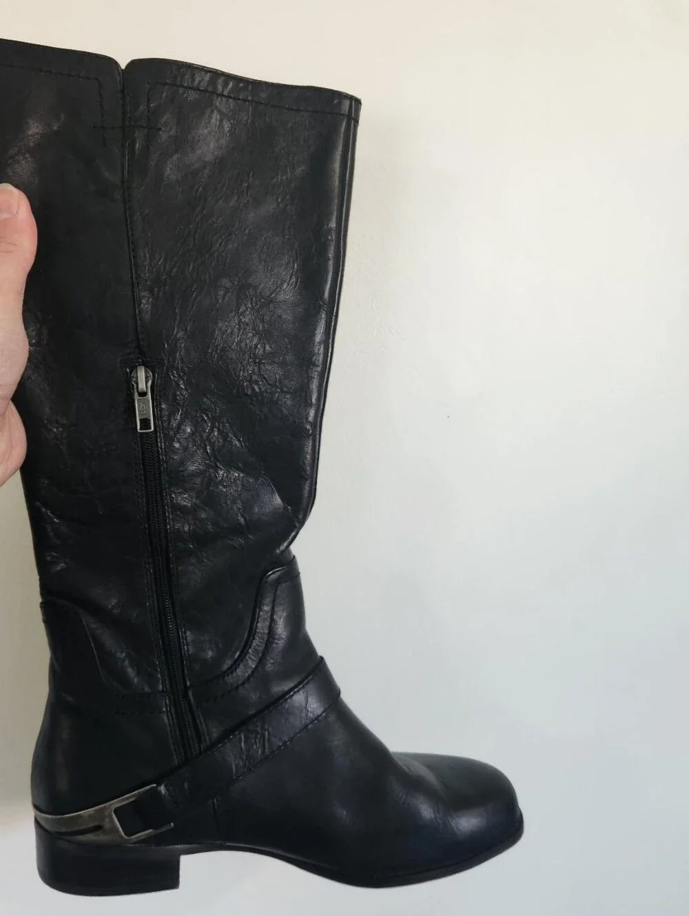 Ugg Channing Tall Black Crackled Leather Boots sz.7